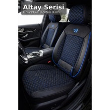 Trobus Ford Fiesta 2013 ve Sonrası - Altay Serisi Bel Destekli Koltuk Kılıfı (Ön+Arka) - Siyah Mavi
