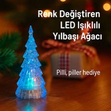 Seymen Bıçakçılık Tekli Renk Değiştiren LED Işıklı Yılbaşı Ağacı – Pilli, Piller Hediye, Dekoratif Noel Süsü