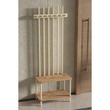 Normadia Iskandinav Tarzında 2 Katlı Ahşap ve Suntalam Portmanto, Şık ve Fonksiyonel