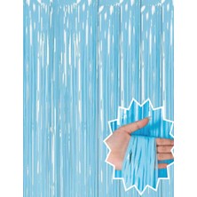 Tp Soft Mavi Püsküllü Kapı Perdesi - Parti, Baby Shower, Sünnet Süsü, Cinsiyet Partisi 1x2 M - Lisinya