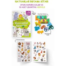 Tp Hayvanlar Boyama Kitabı - Oyun Hamurlu - 3 Yaş +