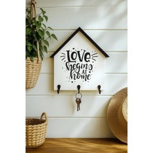 Normadia Şık Ahşap Anahtarlık Askılık, 25X24 Cm, 3 Katlı Mdf Duvar Tasarımı