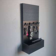 Normadia 20 cm Siyah Tahta Antre Askısı ve Anahtarlık Seti