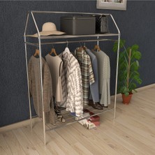 Normadia Şık ve Dayanıklı Krom Konfeksiyon Askısı, Sabit Raflı Tasarım