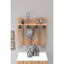 Normadia Şık Ceviz Renkli Ahşap Askılık ve Portmanto, Duvar Mont ve Elbise Askısı