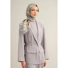 İpekevi Armine İpek Eşarp 2025 Yaz - 9324-09 Buz Mavisi Twill