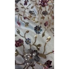 Mekik Manifatura Pullu Nakışlı Kadife