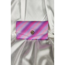 Belirtilmemiş Pembe Simli Kadın Cüzdanı Çıtçıtlı Kapaklı, Bozuk Para Gözlü, Kartlık Bölmeli