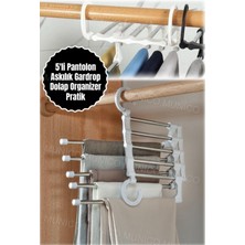 Normadia 5'li Çok Fonksiyonlu Pantolon Askısı ve Raf Organizatörü Seti