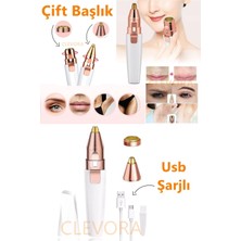 Tp Buğz Kaş Bıyık Alma Epilatörü -Yüz Epilatör- Kıl Kaş Bıyık Tüy Alma Aleti- Epilasyon Çift Başlık Şarjlı