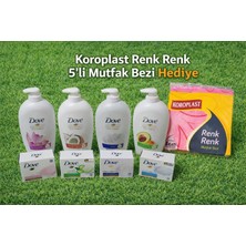 Dovesıvı Sabun 4'lü Set x 450 Ml. /dove Katı Sabun 4'lü SETX90 Gr. /koroplast 5'li Mutfak Bezi Hediye