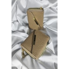 Belirtilmemiş Bej Kadın Cüzdanı Çıtçıtlı Kapaklı, Bozuk Para Gözlü, Kartlık Bölmeli