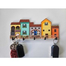 Normadia Sevimli Evler Temalı Anahtar Askılığı, Antre ve Hol Için Şık Düzenleyici