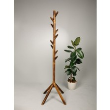 Normadia Modern Ahşap Ayaklı Askılık, 175 Cm, Ceviz Renkli, Şık ve Fonksiyonel