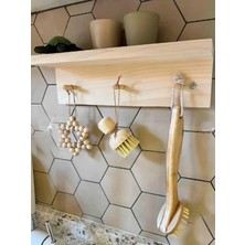 Normadia Doğal Ahşap Montessori Askılık ve Raf, 9X35 Cm, Şık ve Fonksiyonel