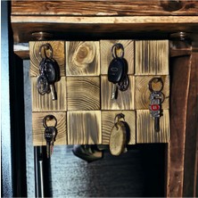 Normadia Doğal Çam Ağacı Dekoratif Ahşap Duvar Anahtarlık Askısı 30X22