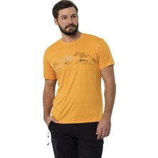 Jack Wolfskin Peak Graphic Erkek Turuncu Tişört