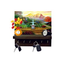 Normadia Şık Ahşap Anahtarlık ve Kapı Arkası Raf Seti, Dekoratif ve Kullanışlı