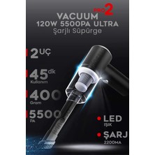 Tp Buğz Mini Vakumlu Type C Şarjlı Araç Süpürgesi El Süpürgesi Şarjlı Çok Fonksiyonlu 5500 Pa