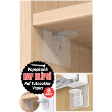 Normadia Şeffaf 8 Adet Yapışkanlı Dolap Raf Desteği Mutfak ve Banyo Için