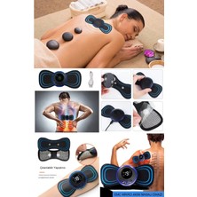 Tp Buğz 8 Modlu Mini Şarjlı Kelebek LCD Ekran Ems Boyun Omuz Kol Sırt Elektrikli Masaj Bantı Kas Stimülatörü