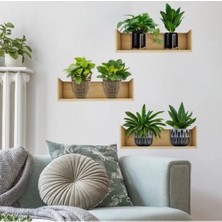 Tp Buğz Raflı Bitki Tasarımlı Yapışkanlı Sticker 20*30 cm 3lü Set