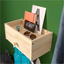 Normadia Modern Çam Renkli Raflı Askılık 40X21X17 Cm, Şık ve Kullanışlı Dekorasyon