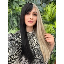 Aura Peruk Siyah Karamel Renk Tonunda Olan Perçemli Stella Modelimiz