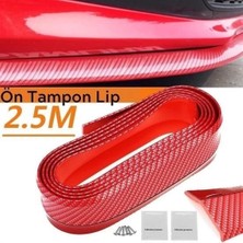Tp Buğz Kırmızı Renkli 2,5 Metre Araba Oto Ön Tampon Koruyucu Kauçuk Pratik Tampon Şerit Bant Döşeme