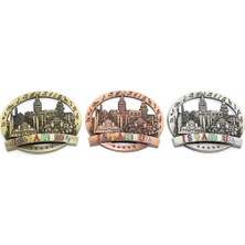 Tp Buğz Istanbul Temalı Metal Magnet Yuvarlak Tasarım