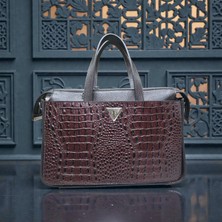 Valentina Victoria Hakiki Deri Büyük Boykadın Elçanta