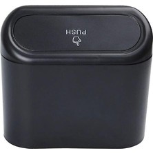 Calperia Portatif Araç Içi Taşınabilir Kapaklı Araba Çöp Kutusu Siyah