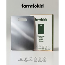 Farmtokid Paslanmaz Çelik Kesme Tahtası 3'lü Set – 304 Kalite