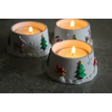 Kış Temalı Mumluk, Kış Temalı Tealight Mumluk, Mum Hediyemizdir.