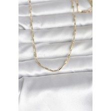 Tp Buğz cm 14K Gold Renk Ince Ataç Zincir Model 60 cm Kadın Kolye