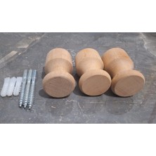 Normadia Modern Ahşap 3'lü Duvar Askılık, Şık ve Natural Tasarım