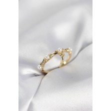 Nuvigo Gold Renk Sallantılı Kemik Model Kadın Yüzük - TJ-BYK4115