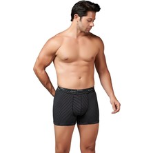 Gümüş 3114 12'li Erkek Likralı Çizgili Boxer
