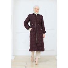 Pamuk Butik Kadın Kabartma Desenli Beli Tünel Geçişli Kapitone Kap -PMK524