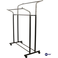 Normadia Ayarlı Paslanmaz Metal Konfeksiyon Elbise Askılığı, Tekerlekli ve Portatif