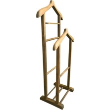 Normadia Gürgen Çift Tepeli Dilsiz Uşak Ceviz Elbise Askılığı, Şık ve Dayanıklı Tasarım