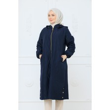 Pamuk Butik Kadın Soğan Desenli Cepli Kapitone Kap -PMK527