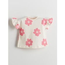 Lc Waikiki Yeni Sezon Bisiklet Yaka Çiçekli Kız Bebek Tişört