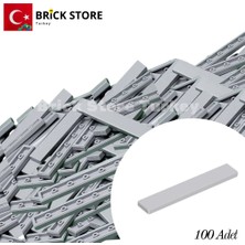 LEGO Yedek Parçalar, 100 Adet 1x6 Tile Düz Fayans Parçası, Açık Gri ( Light Bluish Gray ),6636
