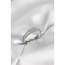 Nuvigo Gümüş Renk Minimal Yıldızlı Model Kadın Yüzük - TJ-BYK4116