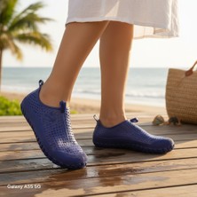 Emek Muhdamad Kadın Erkek Lacivet Kaymaz Taban Deniz Plaj Ayakkabısı