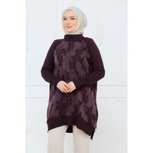 Pamuk Butik Kadın Yandan Fermuarlı Fırça Desenli Ipek Kupra Tunik -PMK518