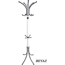 Normadia Ayaklı Metal Askılık, Boyalı Beyaz Yonca Tasarım, Pratik ve Şık Dekorasyon