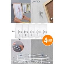 Normadia 4'lü Kendinden Yapışkanlı Çok Amaçlı Tablo Askısı Seti