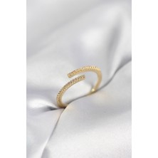 Nuvigo Gold Renk Zirkon Taşlı Yılan Tarz Kadın Yüzük - TJ-BYK4050